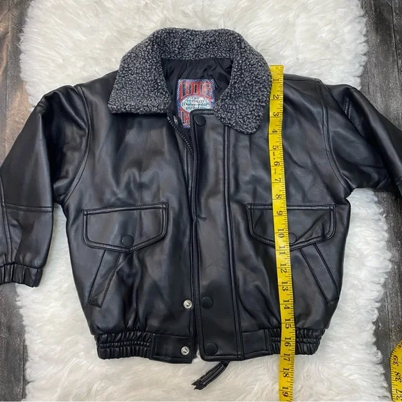 BIG CHILL KIDS FAUX LEATHER MOTORCYCLE JACKET Y2K STREETWEAR MOTO FALL WINTER - Picture 6 of 7